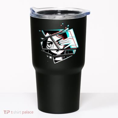 Anime Eyes Broken Glass Hand Over Eye Tumbler