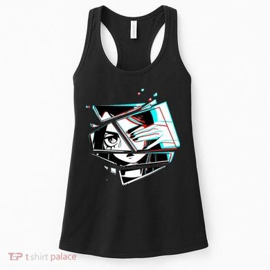 Anime Eyes Broken Glass Hand Over Eye Women's Tank Top