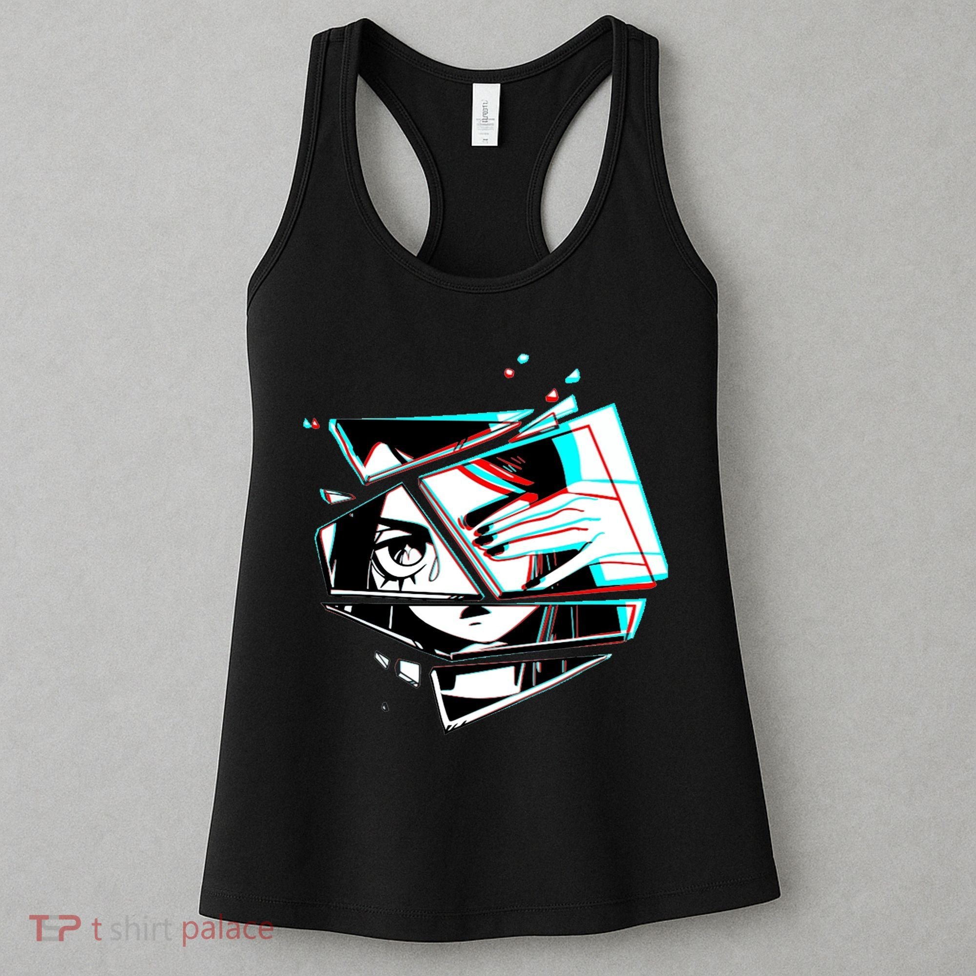 Anime Eyes Broken Glass Hand Over Eye Women's Tank Top