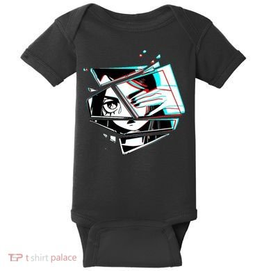 Anime Eyes Broken Glass Hand Over Eye Baby Bodysuit