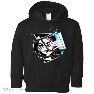 Anime Eyes Broken Glass Hand Over Eye Toddler Hoodie