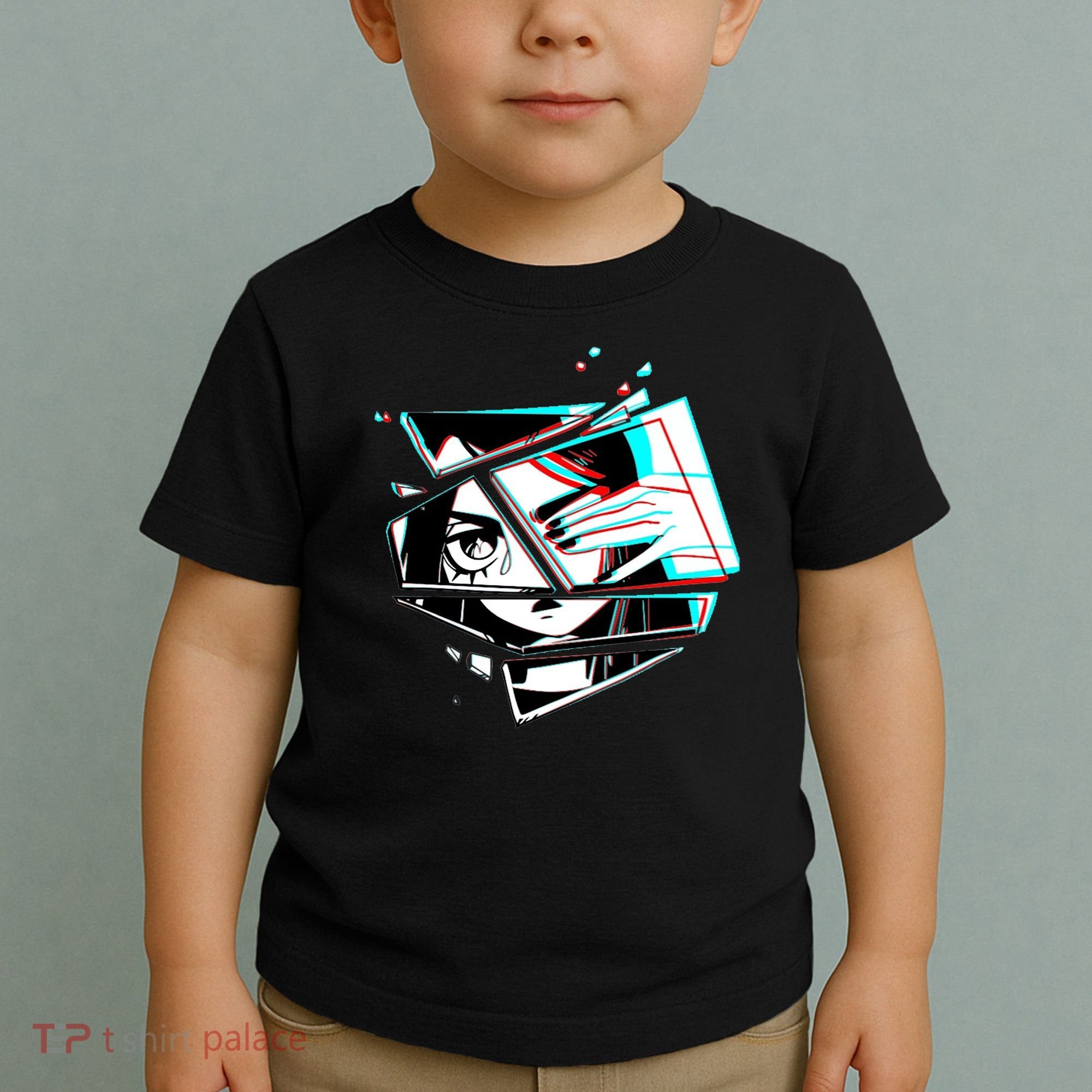 Anime Eyes Broken Glass Hand Over Eye Toddler T-Shirt