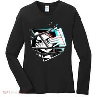 Anime Eyes Broken Glass Hand Over Eye Women's Long Sleeve Shirt thumb 0