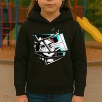 Anime Eyes Broken Glass Hand Over Eye Kids Hoodie thumb 3