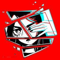 Anime Eyes Broken Glass Hand Over Eye Santa Hat thumb 1