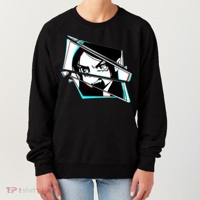 Anime Eyes Broken Glass Yelling Women's Sweatshirt