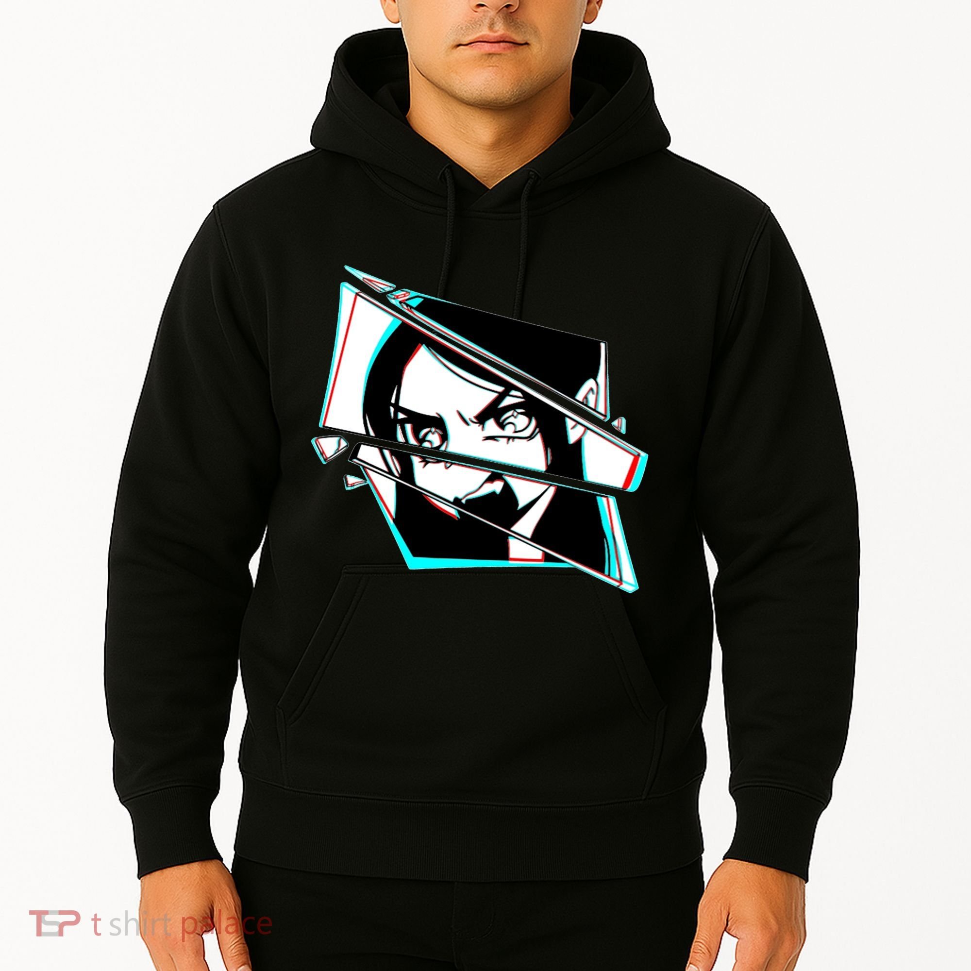 Anime Eyes Broken Glass Yelling Hoodie
