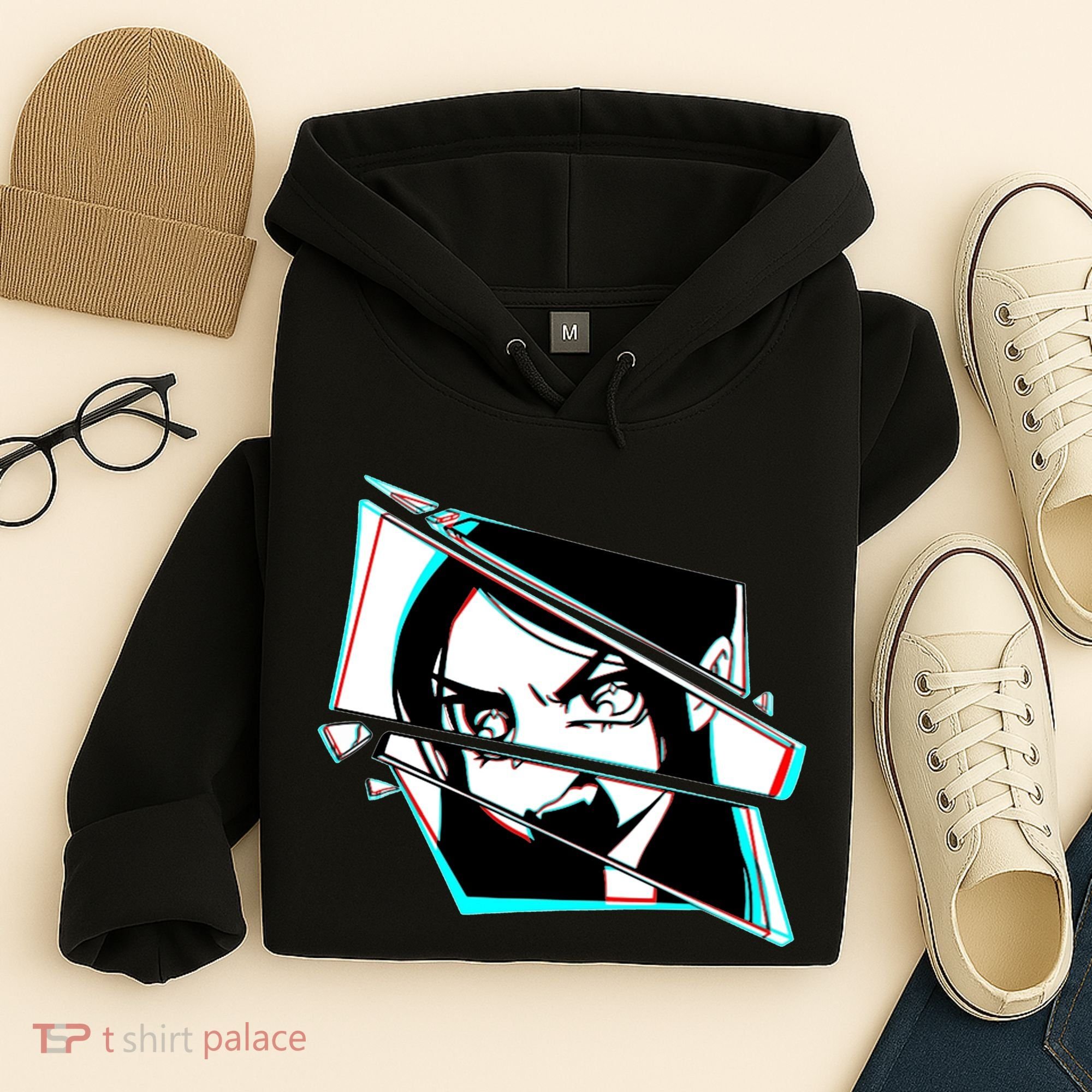 Anime Eyes Broken Glass Yelling Hoodie