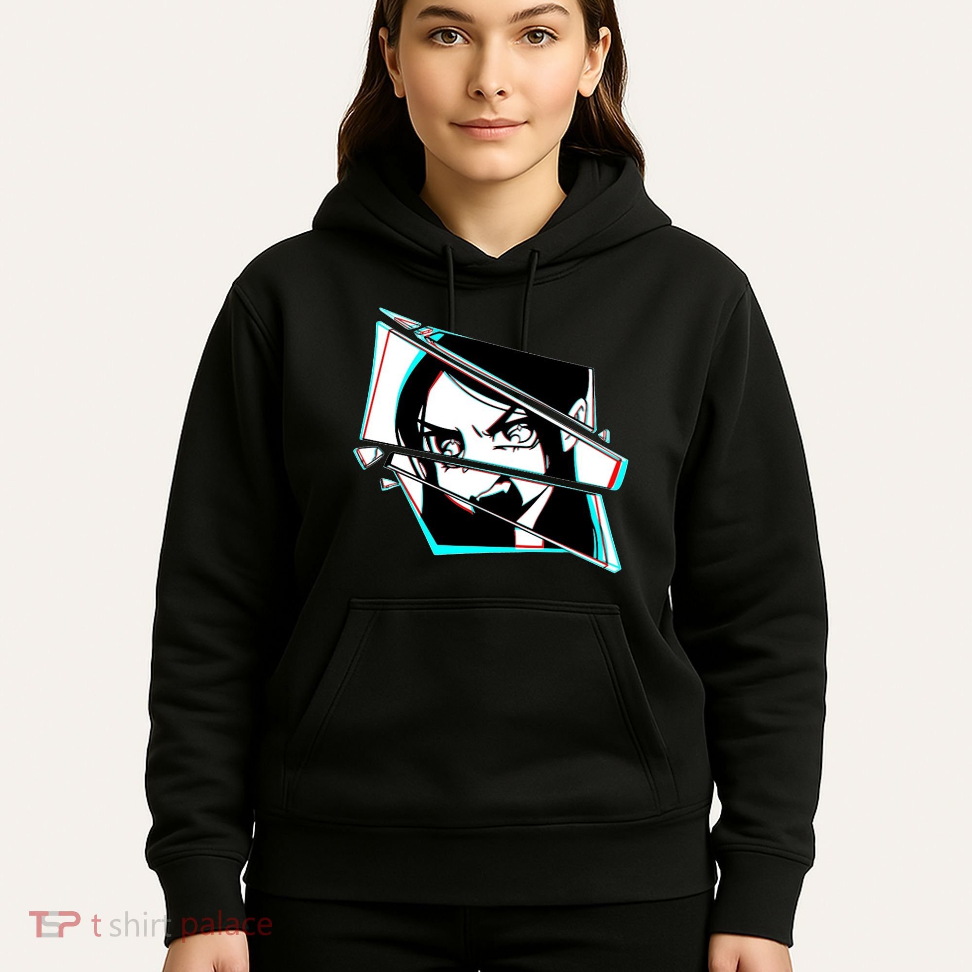 Anime Eyes Broken Glass Yelling Hoodie