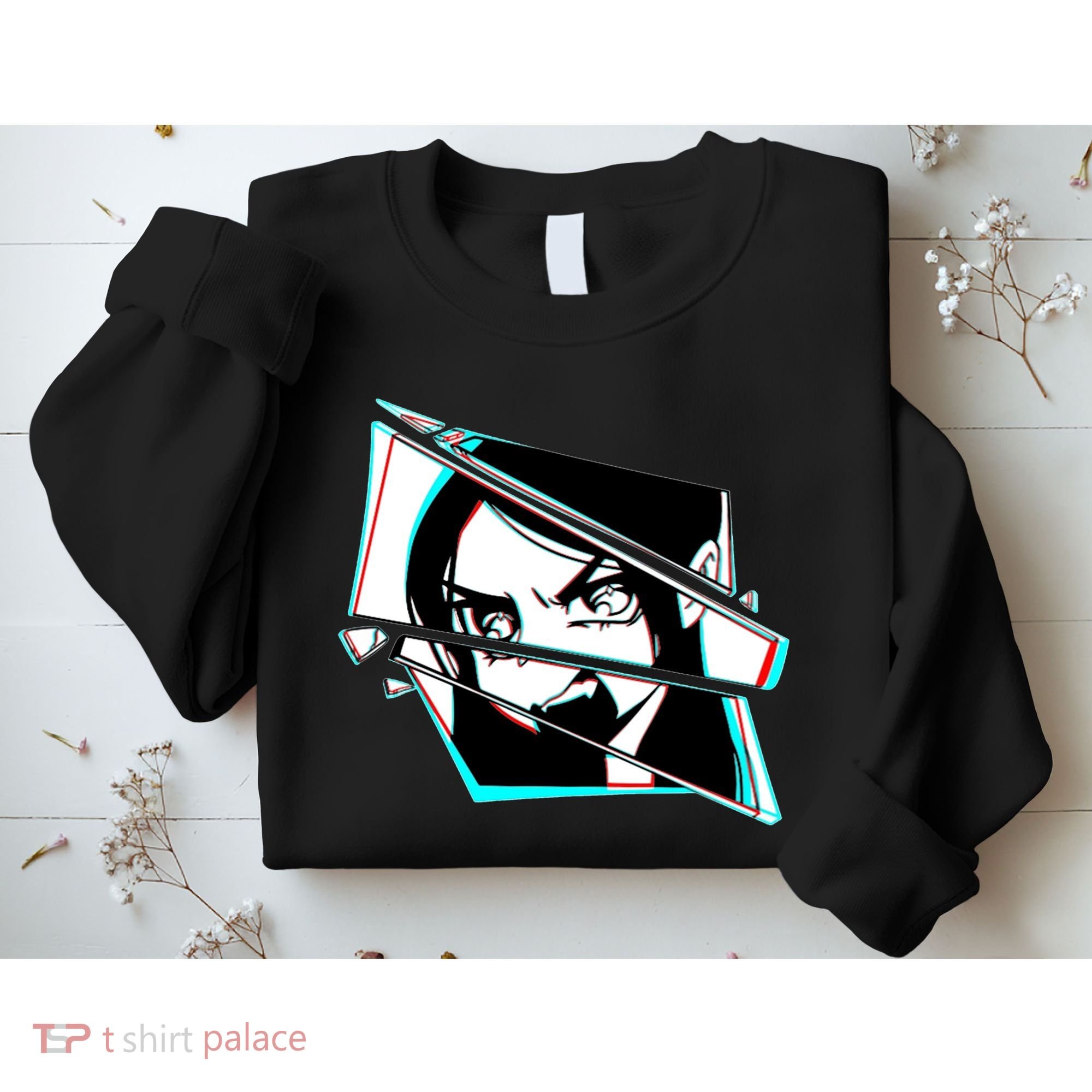 Anime Eyes Broken Glass Yelling Sweatshirt