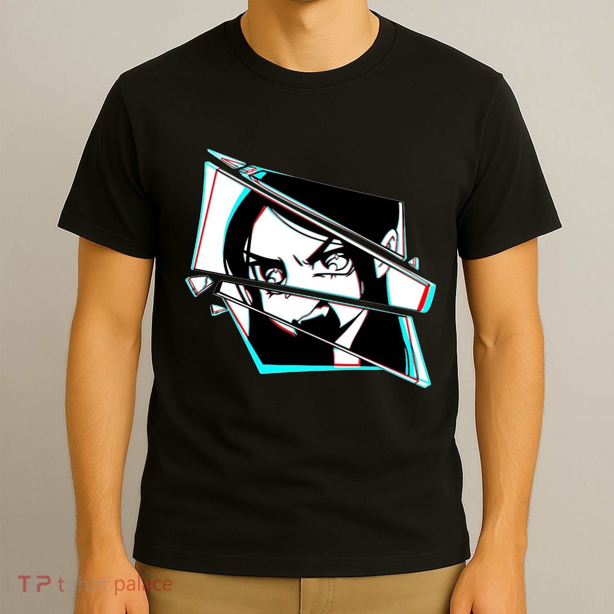 Anime Eyes Broken Glass Yelling T-Shirt