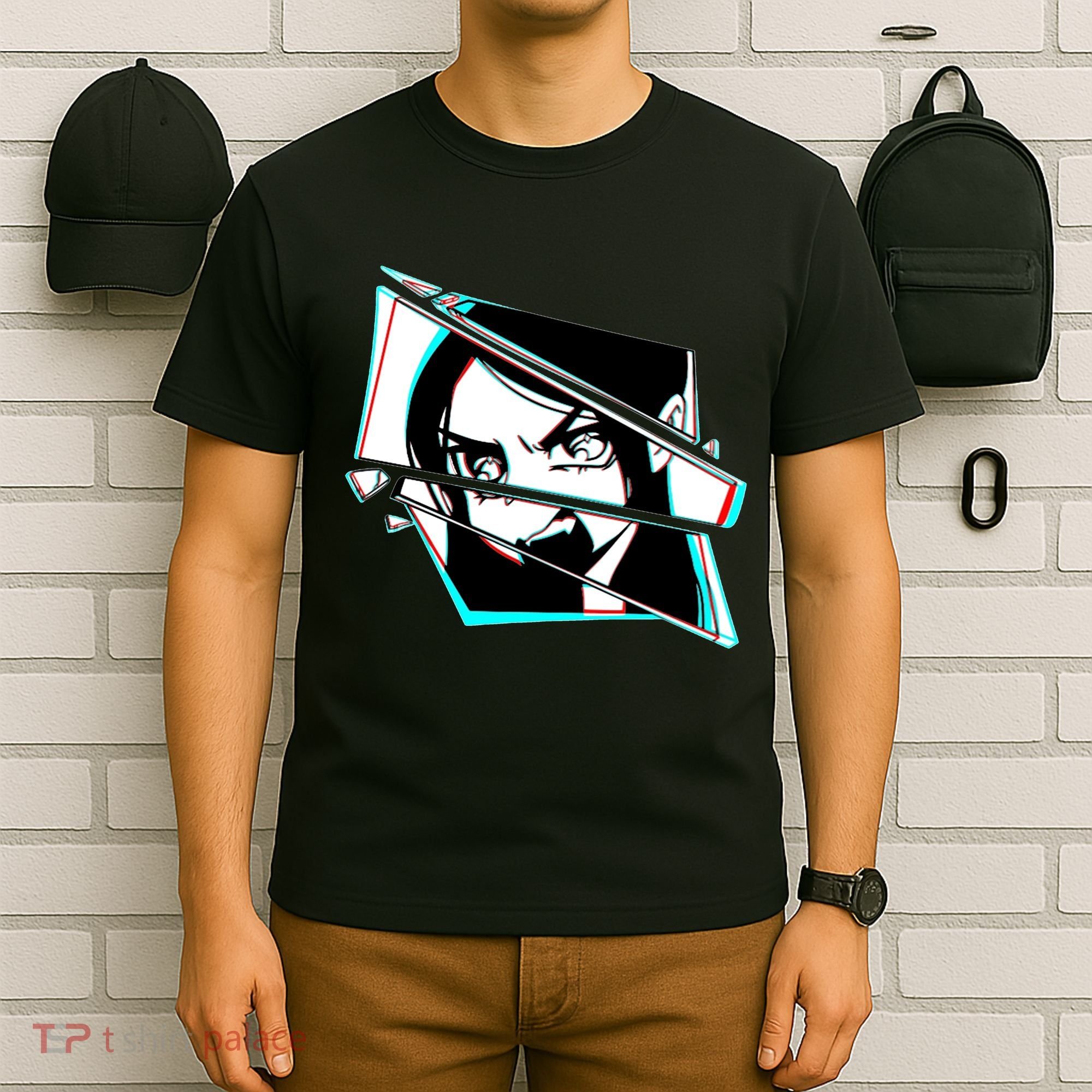 Anime Eyes Broken Glass Yelling T-Shirt