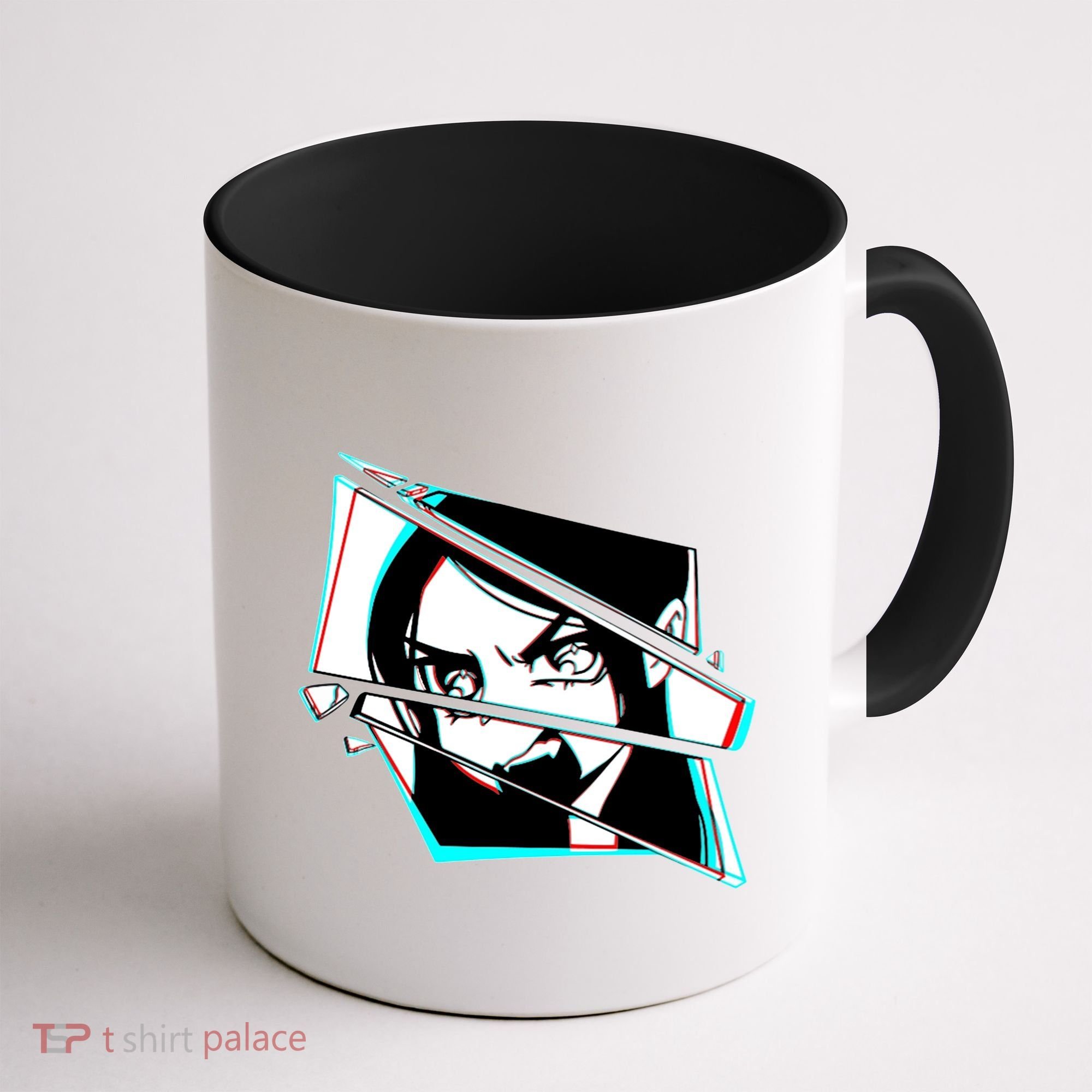 Anime Eyes Broken Glass Yelling Coffee Mug