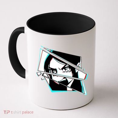 Anime Eyes Broken Glass Yelling Coffee Mug