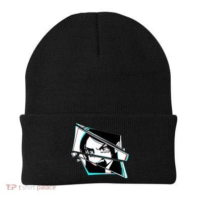 Anime Eyes Broken Glass Yelling Beanie