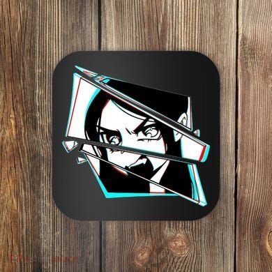Anime Eyes Broken Glass Yelling Coaster