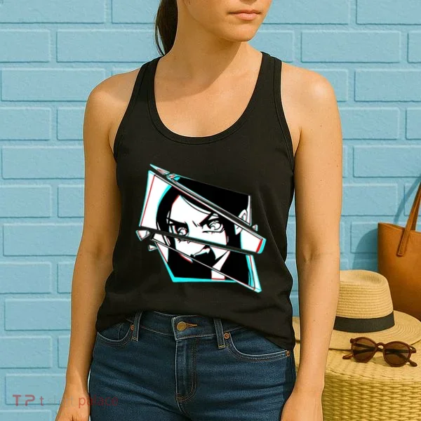 Anime Eyes Broken Glass Yelling Women's Tank Top