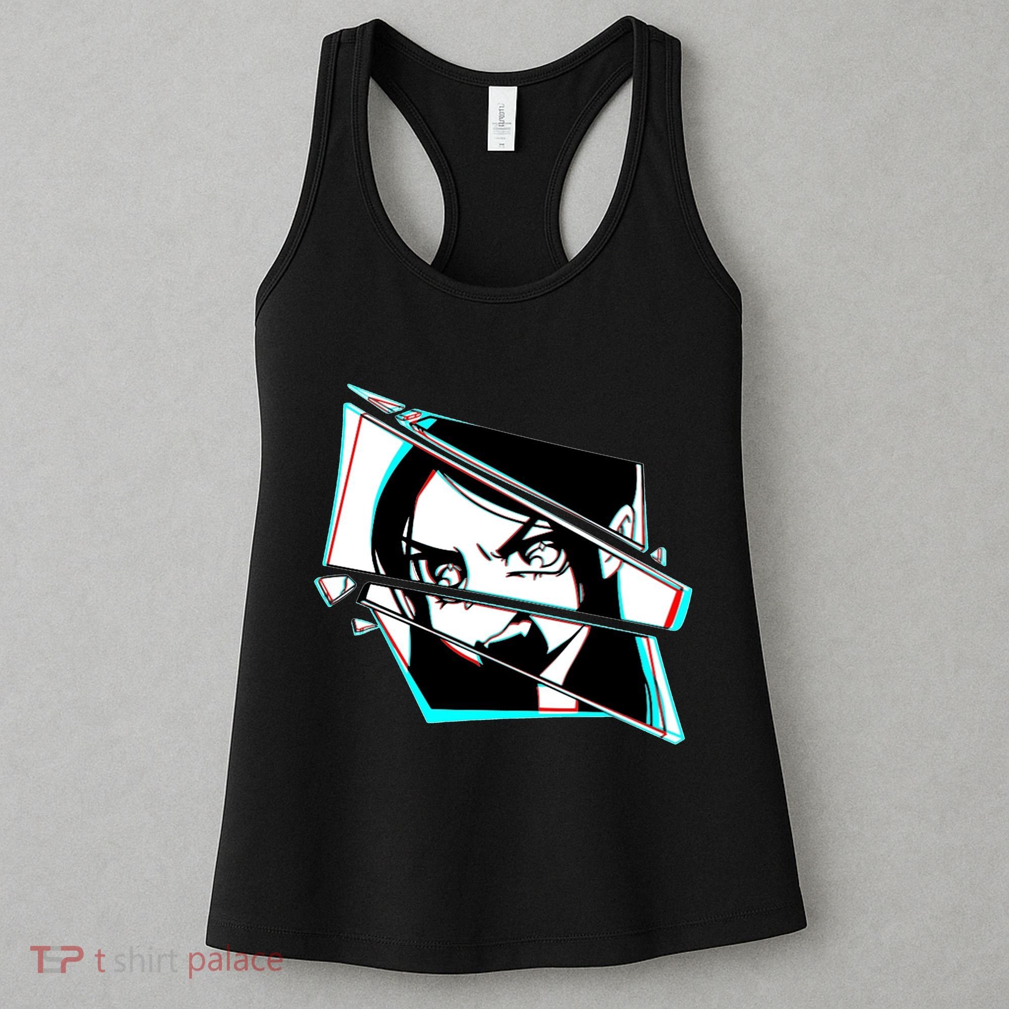 Anime Eyes Broken Glass Yelling Women's Tank Top