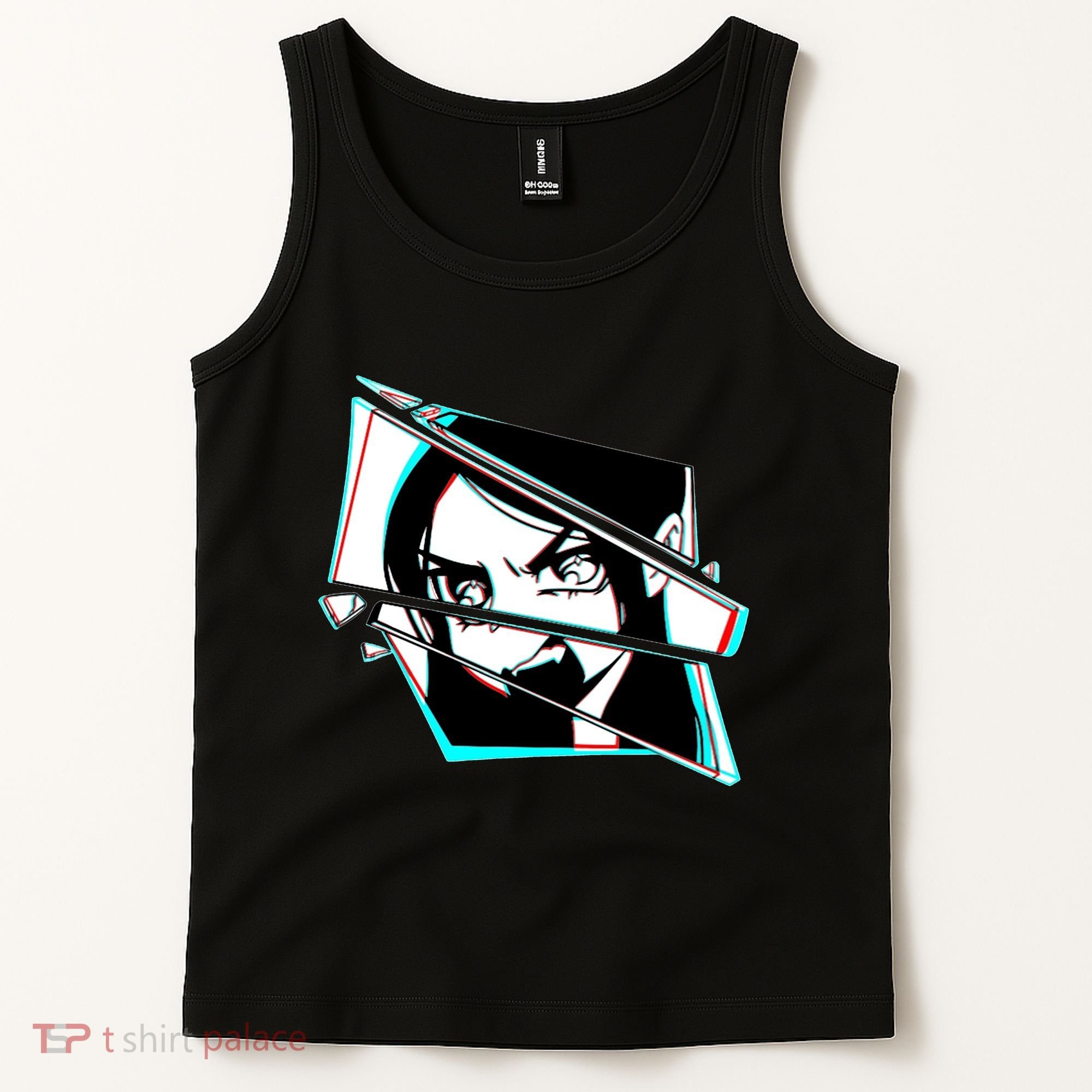 Anime Eyes Broken Glass Yelling Tank Top