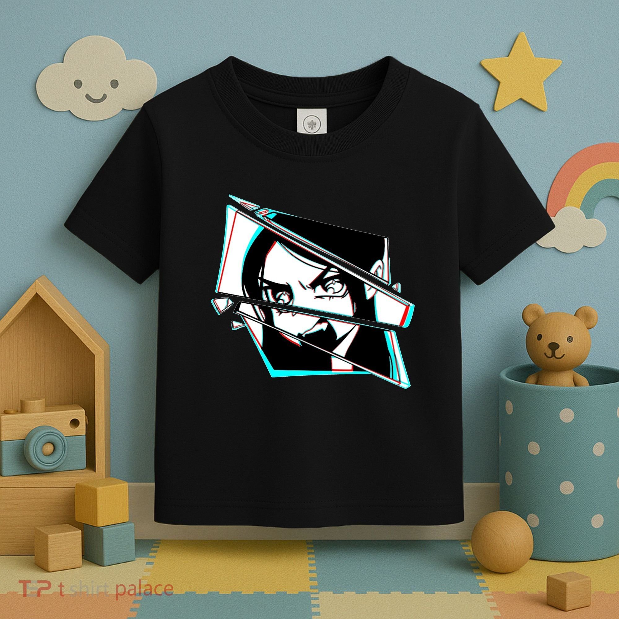 Anime Eyes Broken Glass Yelling Toddler T-Shirt