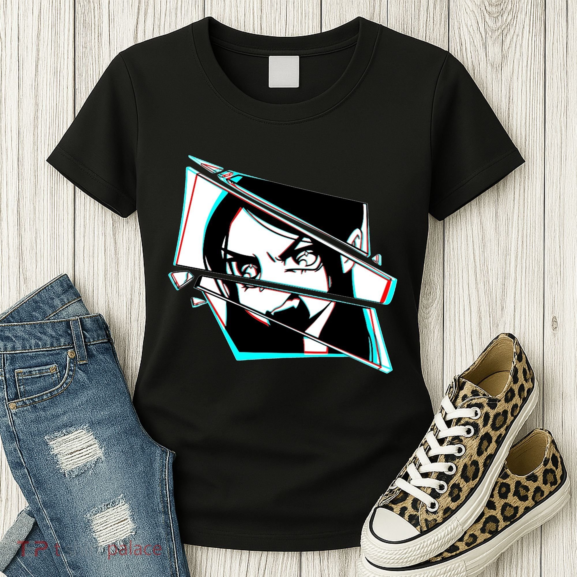 Anime Eyes Broken Glass Yelling Women's T-Shirt