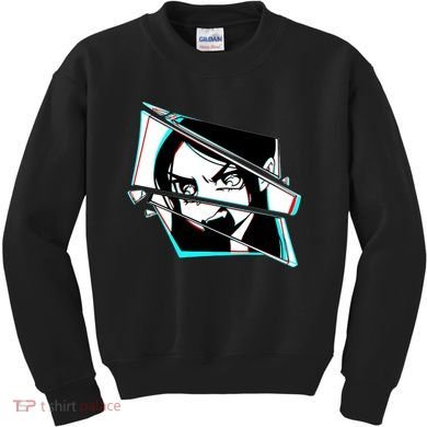 Anime Eyes Broken Glass Yelling Kids Sweatshirt
