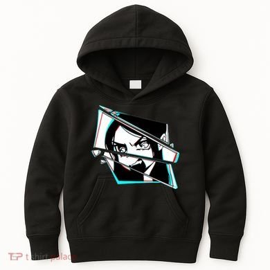 Anime Eyes Broken Glass Yelling Kids Hoodie