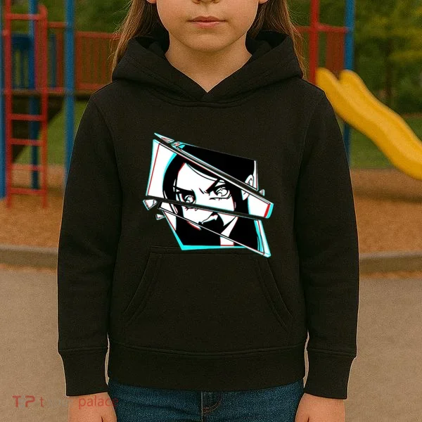 Anime Eyes Broken Glass Yelling Kids Hoodie