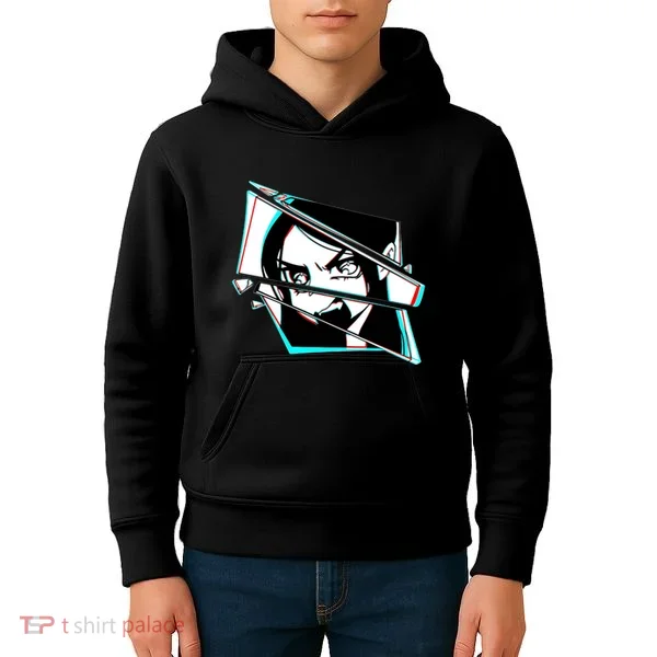 Anime Eyes Broken Glass Yelling Kids Hoodie