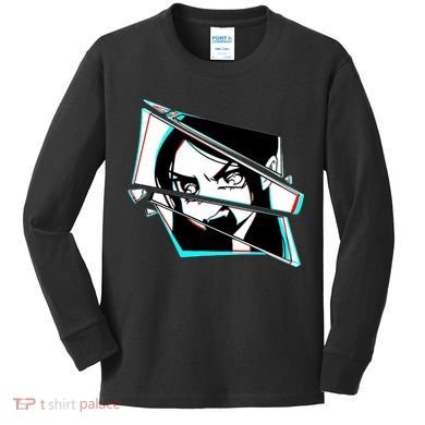 Anime Eyes Broken Glass Yelling Kids Long Sleeve Shirt