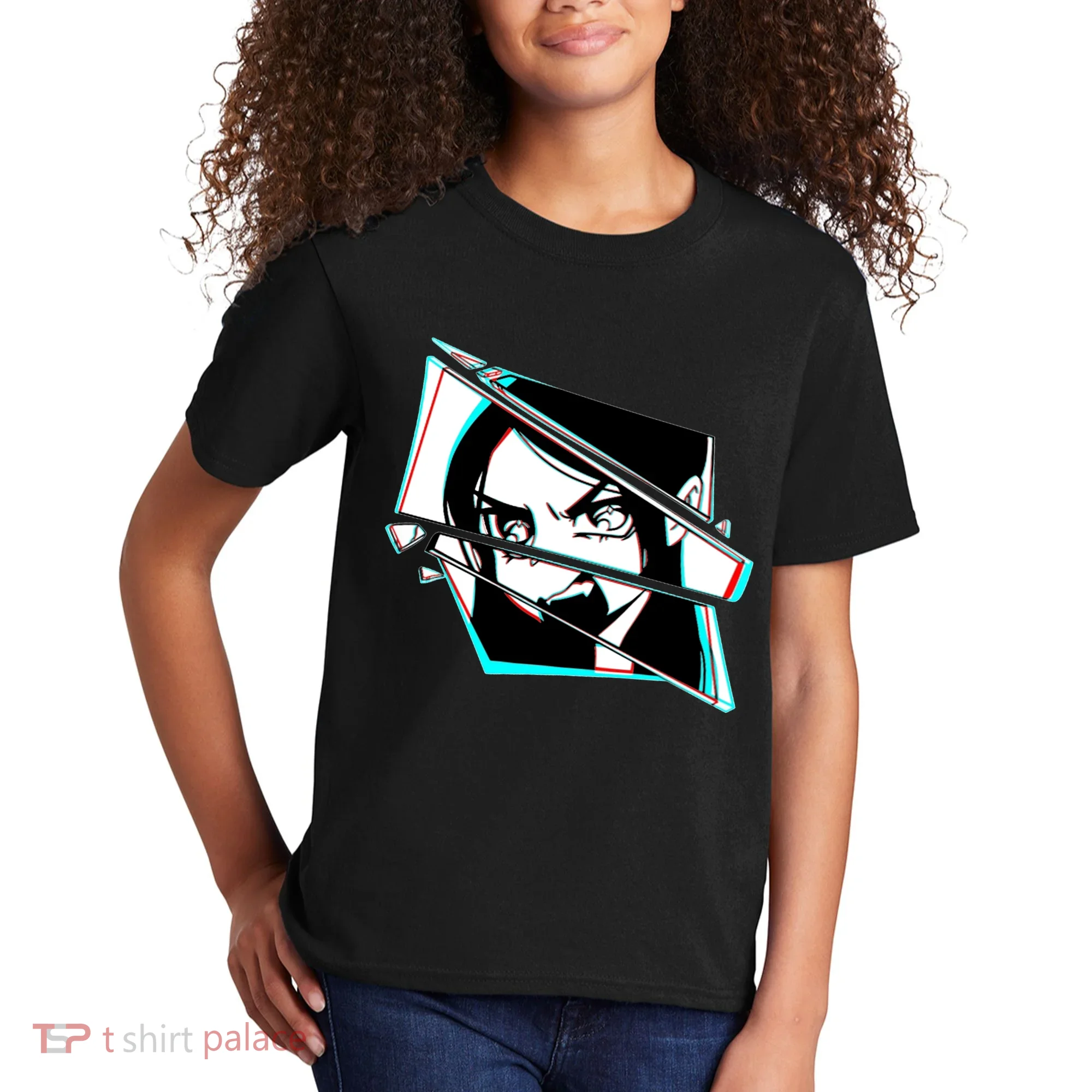 Anime Eyes Broken Glass Yelling Kids T-Shirt