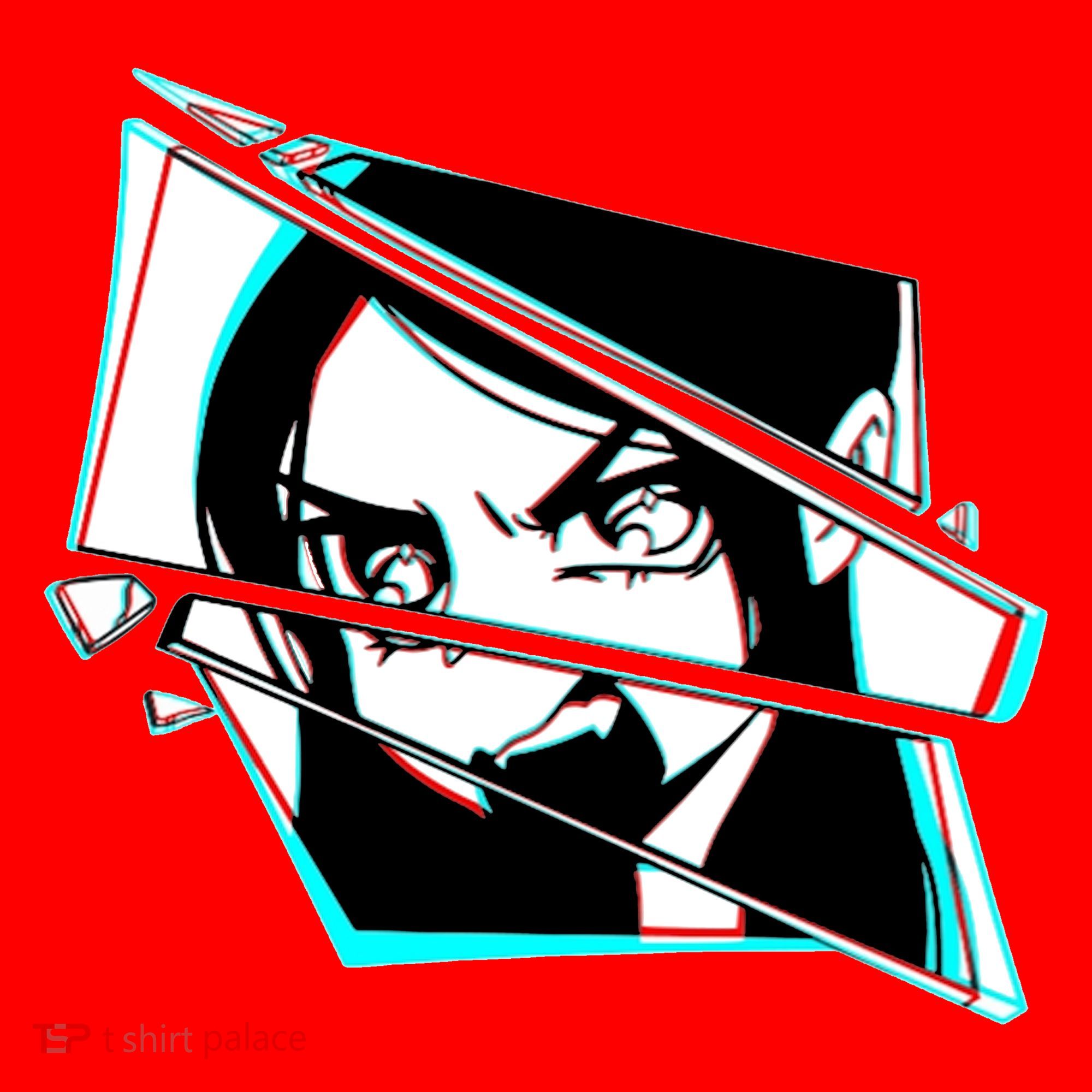 Anime Eyes Broken Glass Yelling Santa Hat