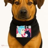 Anime Girl Cat USA-Made Doggie Bandana thumb 1