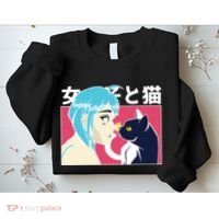 Anime Girl Cat Sweatshirt thumb 2