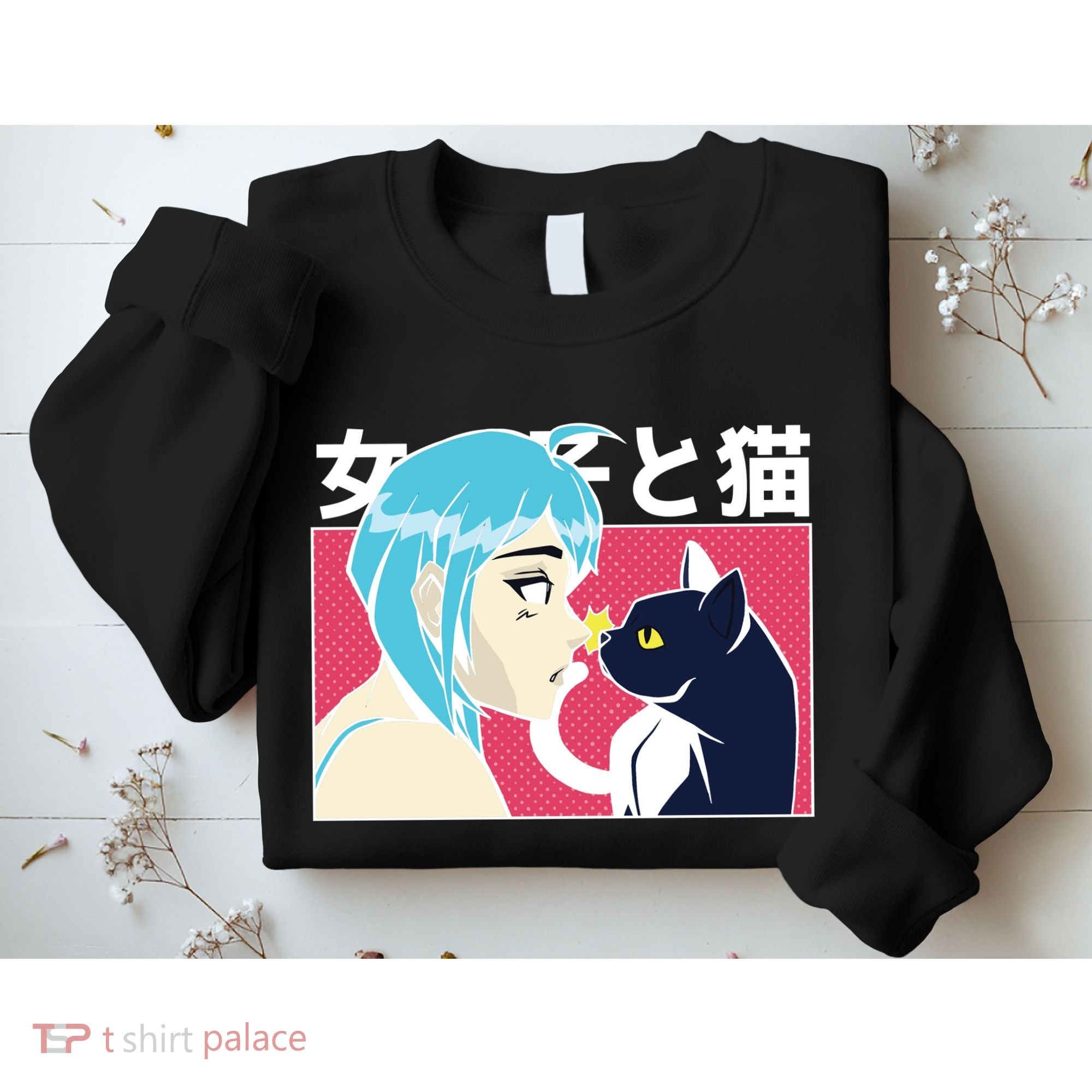 Anime Girl Cat Sweatshirt
