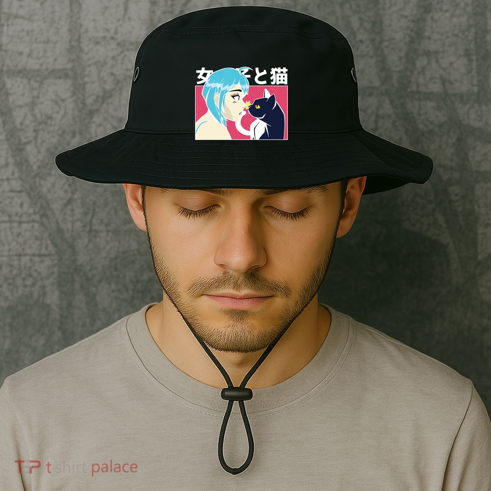 Anime Girl Cat Bucket Hat