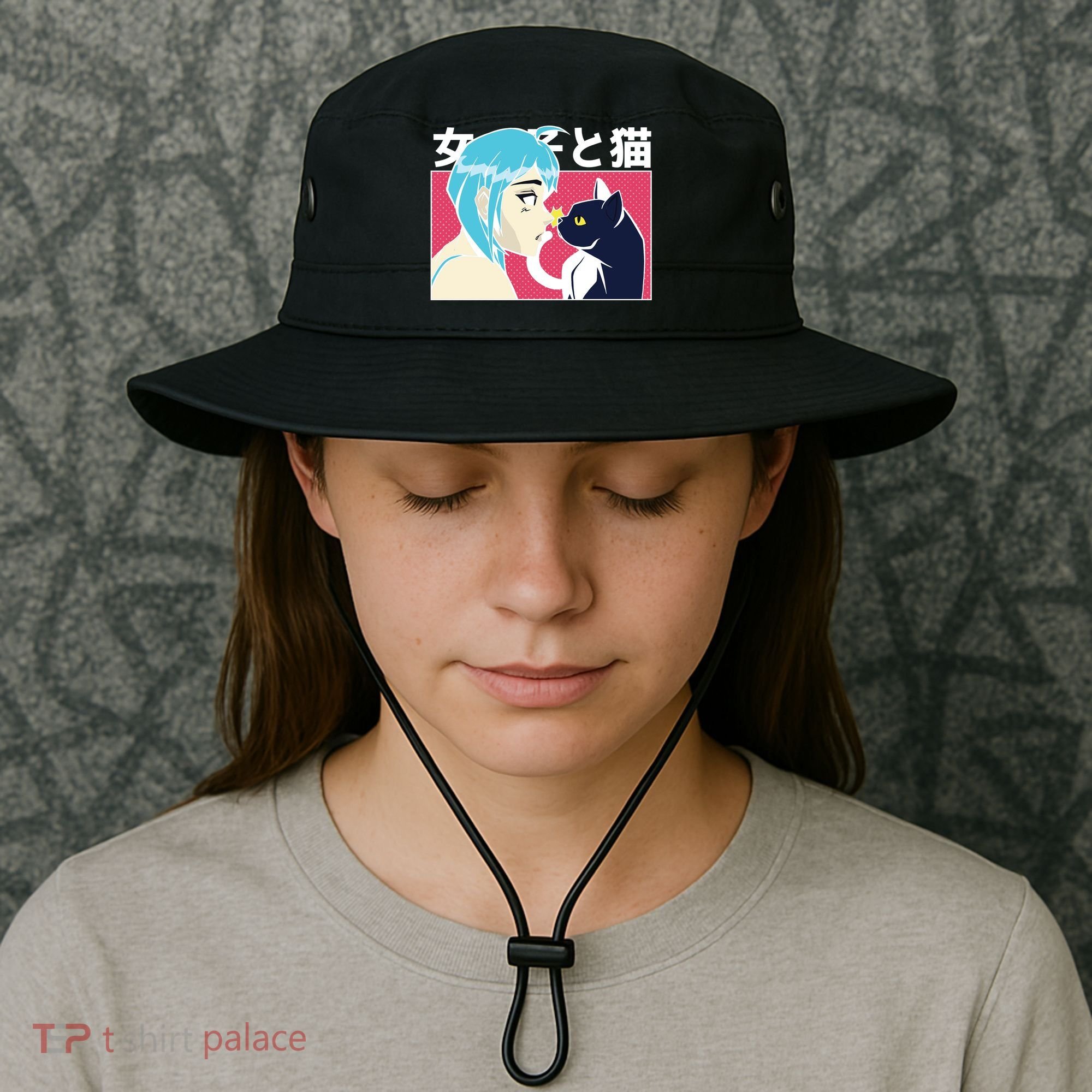 Anime Girl Cat Bucket Hat