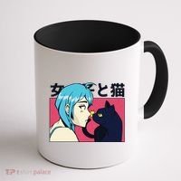 Anime Girl Cat Coffee Mug thumb 1