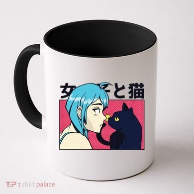 Anime Girl Cat Coffee Mug