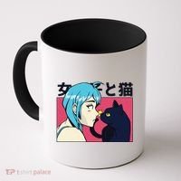Anime Girl Cat Coffee Mug thumb 0