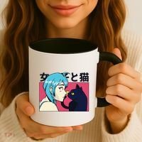 Anime Girl Cat Coffee Mug thumb 3
