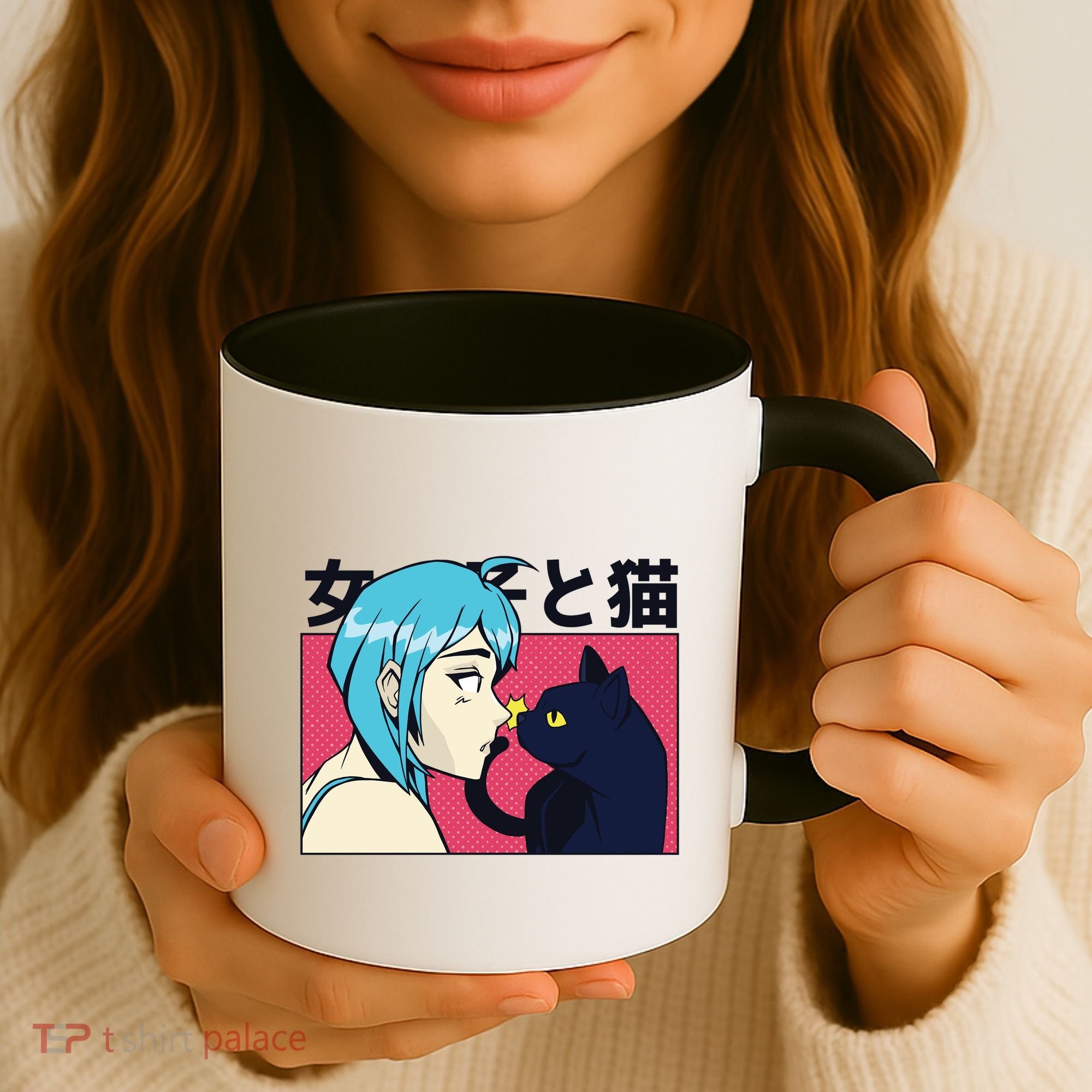 Anime Girl Cat Coffee Mug