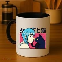 Anime Girl Cat Coffee Mug thumb 4