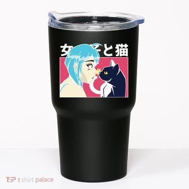 Anime Girl Cat Tumbler