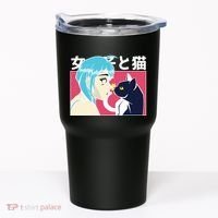 Anime Girl Cat Tumbler thumb 0