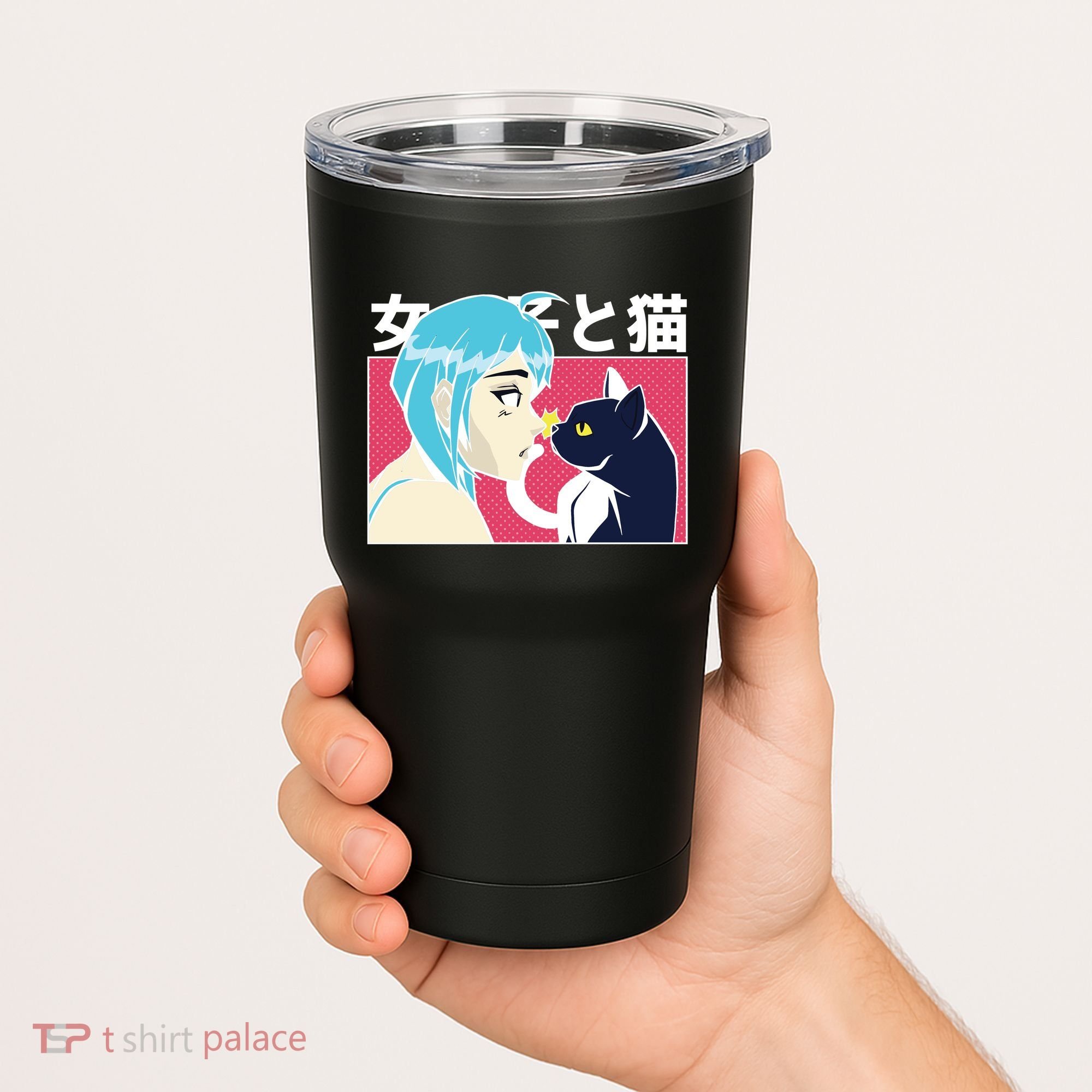 Anime Girl Cat Tumbler