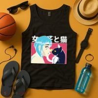 Anime Girl Cat Tank Top thumb 4