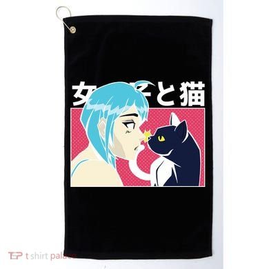 Anime Girl Cat Golf Towel