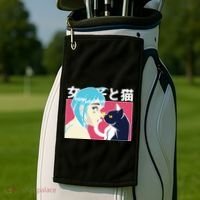 Anime Girl Cat Golf Towel thumb 2