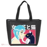 Anime Girl Cat Tote Bag thumb 0